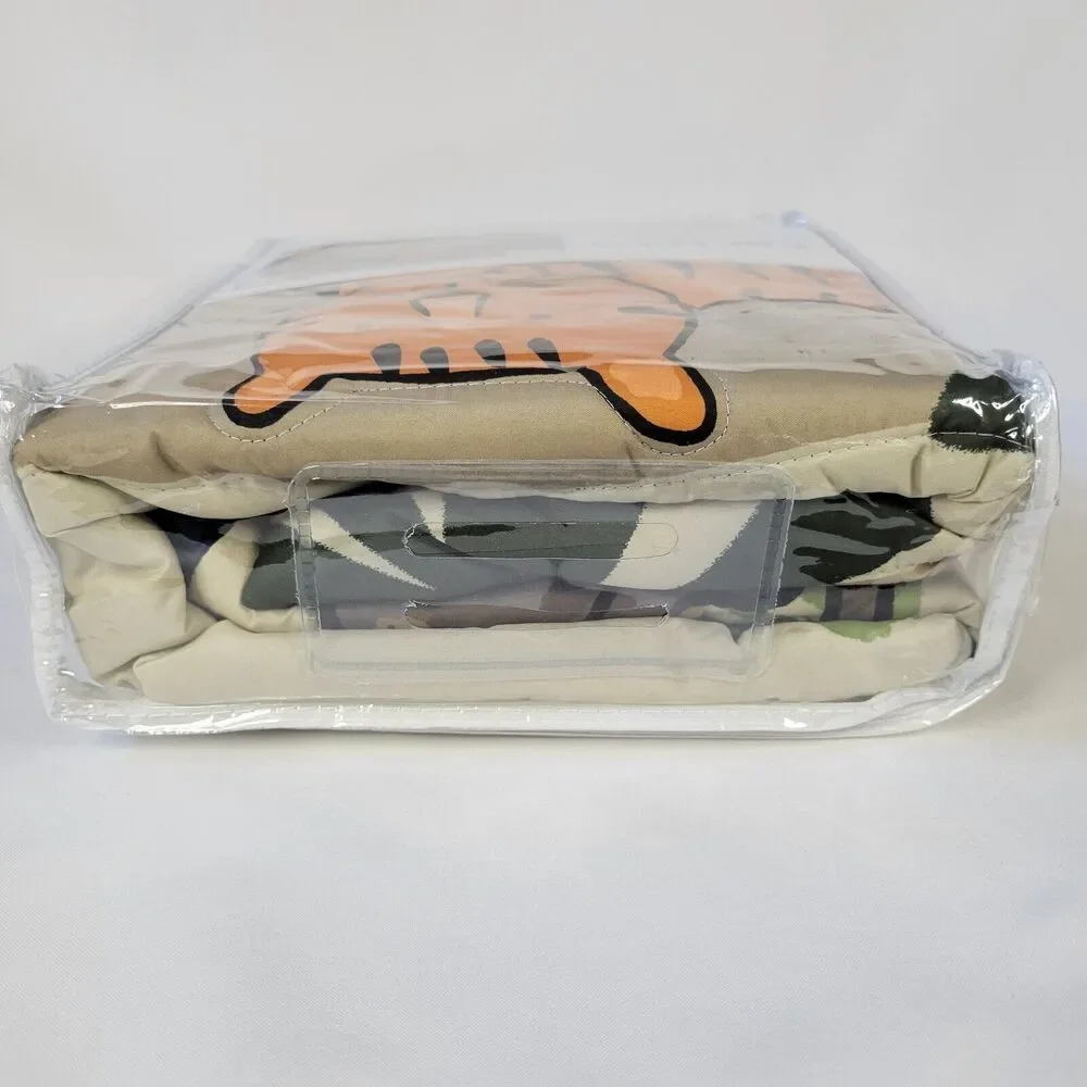 Carters 4pc Toddler Bedding Set Jungle Animal Tiger Elephant Safari Zoo Navy Tan